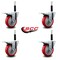 Service Caster 4'' Red Poly Swivel 3/4'' Expanding Stem Caster Set Total Lock Brake, 4PK SCC-EXTTL20S414-PPUB-RED-34-4 - alternate 2